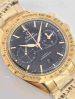 (OM)Copy Swiss Omega Speedmaster Replica 57 All Rose Gold Chronograph 9301 Watch Black Dial